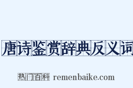 唐诗鉴赏辞典反义词是什么意思的图片